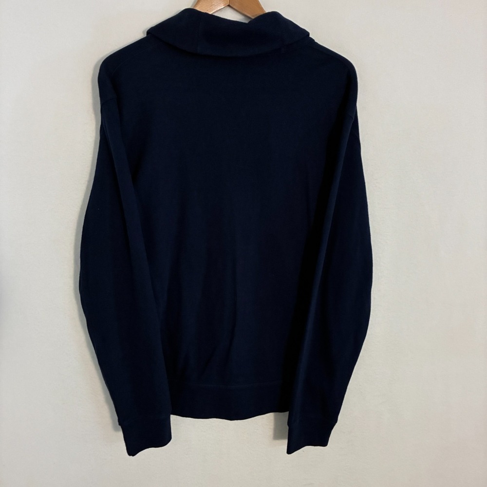 Polo Ralph Lauren Estate Rib Cardigan Sweater Men's M Navy Shawl Collar Preppy - Picture 4 of 7